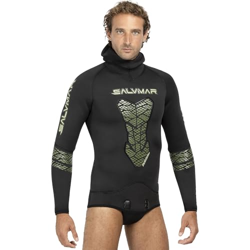 SALVIMAR Herren Spearfishing Taucheranzug, Schwarz mit militärgrünen Einsätzen, XL von SALVIMAR