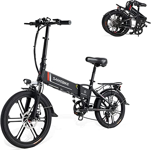 SAMEBIKE 20LVXD30-II 20-Zoll-Elektrofahrrad-Upgrade-E-Bike, zusammenklappbares Citybike für Erwachsene, 48 V, 10,4 AH, Abnehmbarer Akku, Elektrofahrräder mit LCD-Display und Vorder- und Rücklicht von SAMEBIKE