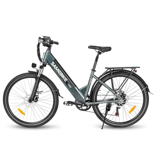 SAMEBIKE 26" E-Bike für Erwachsene, 7 Gang Elektrofahrrad mit Austauschbarem 36V 15Ah Akku, 25 km/h und 80–120km Reichweite E-Bike für Städtische Pendler, IP56 Wasserdicht von SAMEBIKE