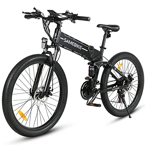 SAMEBIKE E Bike Elektrofahrrad 26 Zoll E-Bike klapprad 48V10.4/12.5Ah Abnehmbarer Akku,Max.Reichweite bis zu 50-110km 21 Gänge City EBike Herren Damen Off-Road Mountainbike(LO26-II) von SAMEBIKE