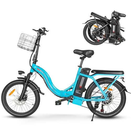 SAMEBIKE Klapprad E-Bike, 20 Zoll Elektrofahrrad with 36V/12Ah Abnehmbarem Akku Hydraulische Bremse, für Erwachsene, Herren Damen von SAMEBIKE