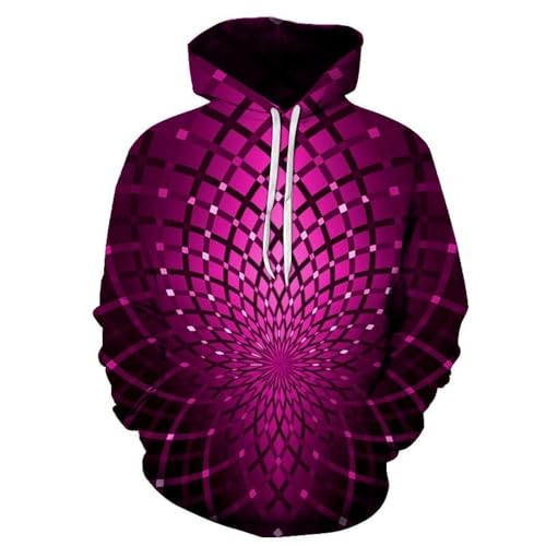 SANBEC Abstrakter lila geometrischer Weltraum-Kapuzenpullover, Herrenbekleidung, Unisex, 3D-Druck, lustige Jacke, lockere, Bequeme Kleidung, Oberteil von SANBEC