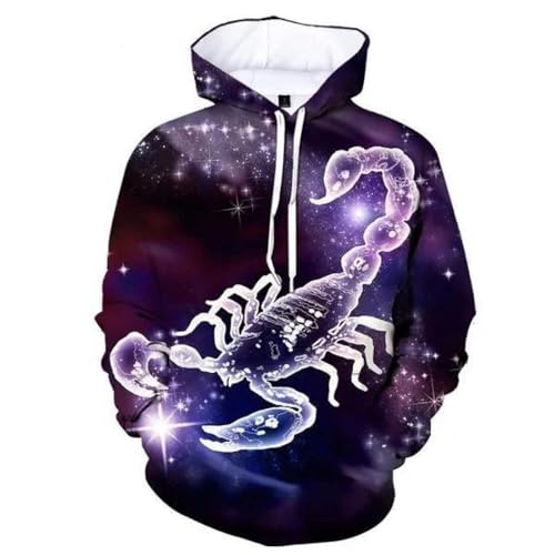 SANBEC Cooler Sternenhimmel-Tier-Skorpion-Hoodie, 3D-gedrucktes Sweatshirt für Männer und Frauen, mit Kapuze, lockerer Herbst- und Wintermantel, Streetwear-Jacke, Kapuzenpullover SANBEC Cooler Sternenhimmel-Tier-Skorpion-Hoodie, 3D-gedrucktes Sweatshirt für Männer und Frauen, mit Kapuze, lockerer Herbst- und Wintermantel, Streetwear-Jacke, Kapuzenpullover von SANBEC