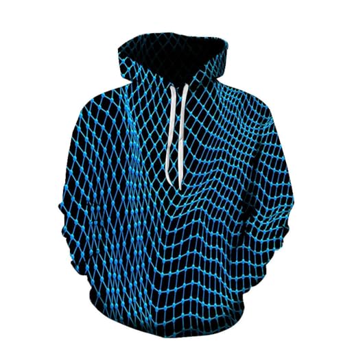 SANBEC Gewebter Mesh-Hoodie mit geometrischem Muster, 3D-Druck, für Herren und Damen, Übergröße, Pullover, Kapuzenpullover, Street-Tops, Kleidung von SANBEC