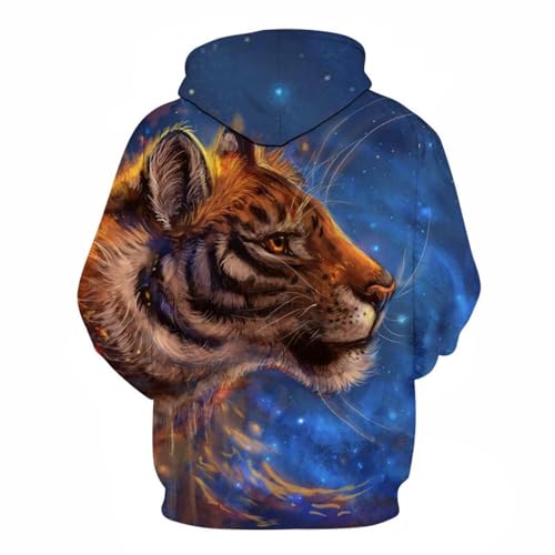 SANBEC Handgezeichneter Tier-Tiger-Löwen-Hoodie 3D-Gedruckter Herbst-Sweatshirt Jungen-Mädchen-Harajuku-Jacke Lose Bequeme Kleidung von SANBEC