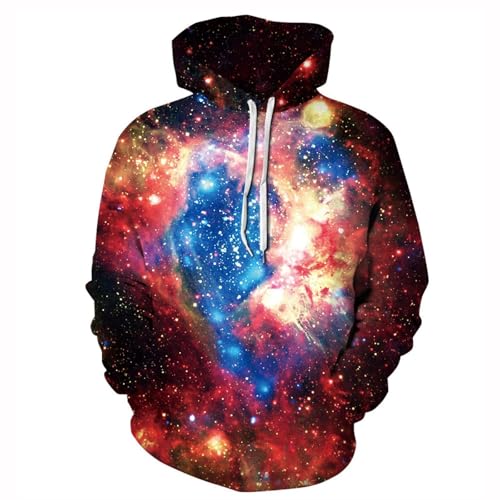 SANBEC Wunderschöner Space Galaxy Starry Sky Hoodie 3D-Druck Herren Damen Plus Size Pullover Kapuzenpullover Street Tops Kleidung von SANBEC