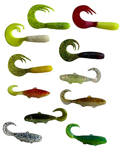 SANDAFishing Barsch & Forelle Gummifische 4cm 5cm 7cm Jigköpfe 1g 2g 3,5g 5g - Raubfisch Köder Box Angelzubehör Spinner Weitwurf Blinker 3g 7g 10g Angel Set Haken Geschenk Fishing Zubehö (11x Twister) von SANDAFISHING