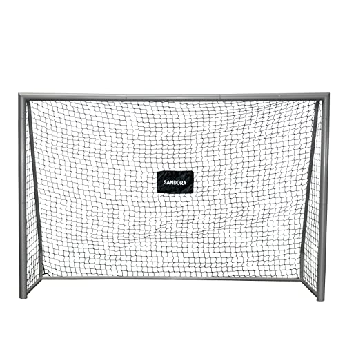 Sandora Fußballtor Derby XXL Ron-Robert Zieler Edition 300x200x120cm grau/schwarz 22150 | EIN Traumtor für Kinder | Jugendliche für Spielspaß ausserhalb des Stadions von SANDORA