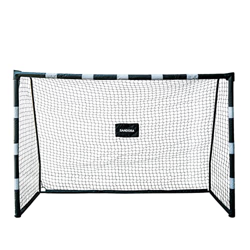 Sandora Fußballtor Hattrick in Breite XL 300 x 200 x 120 cm Ron-Robert Zieler Edition schwarz/weiß 22140 | Ein Traumtor für Kinder | Jugendliche für Spielspaß ausserhalb des Stadions (300x200x120, XL) von SANDORA