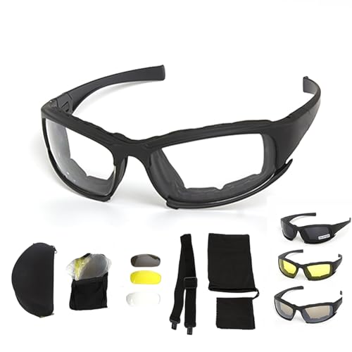 SANON Polarisierte Brille für Radfahren, Polarisierte Brille mit winddichte Schaumstoffpolsterung, Polarisierte Brille mit Ersatzlinsen, Stirnband und Etui zum Radfahren und Angeln von SANON