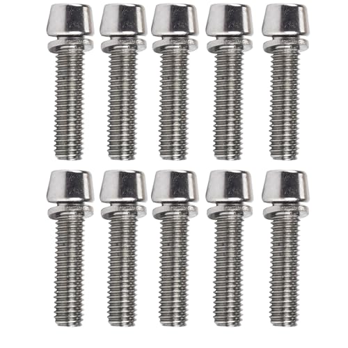 SANRLO 10Pcs M6x20mm Fahrrad Vorbau Schrauben Schraube Fahrräder Vorbau Top Abdeckung Schrauben Schraube Fahrräder Headsets Schrauben Schraube Mit Unterlegscheiben von SANRLO