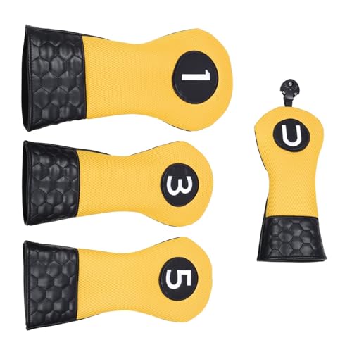 SANRLO 4Pcs PU Golfschläger Putter Headcover Golfplätze Club Head Covers Golfplätze Männer Frauen Golfplätze Fahrer Golfplätze Club Eisen Headcover von SANRLO