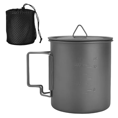 SANRLO Leichter Metallbecher mit klappbarem Griff, Camping, Picknicks, Wasserbecher, Geschirr, Picknick-Utensilien, Outdoor-Wasserbecher von SANRLO