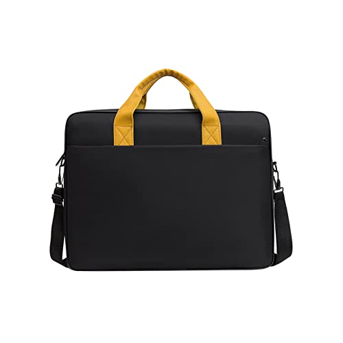 Schützende Tragetasche für Notebook, Handtasche, Oxford-Stoff, Laptop-Computer-Tasche, spritzwassergeschützt, tragbar, schwarz/grau, Schwarz #39,6 cm von SANRLO