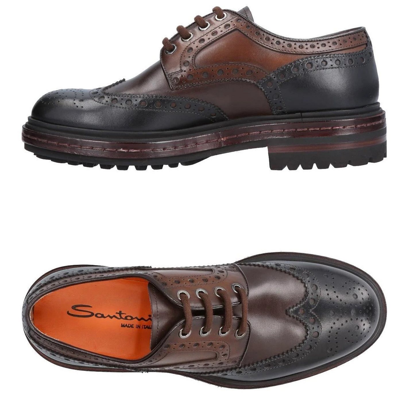 SANTONI Santoni Leder Schnürschuhe Lace-Up Shoes Boots Mokassins Schuhe Halbsc Sneaker von SANTONI