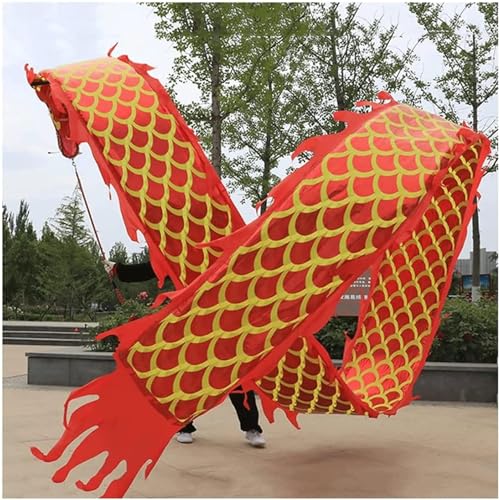 3D-Drachen-Streamer, Drachentanz-Band, Fließendes, schüttelndes und schleuderndes chinesisches Drachentanzband for Erwachsene/Teenager/Kinder, Outdoor-Fitness, Gymnastik, Tanzband(Red,8m/26ft) von SAPDMBBSH