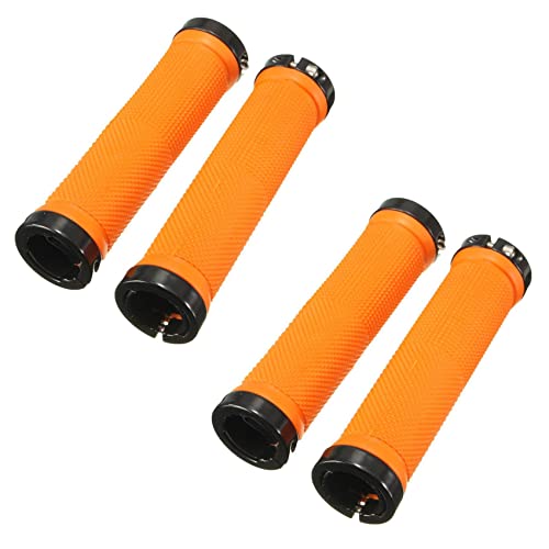 SAROAD 2 Paar Schraubgriffe Fahrrad Lenker Griffe Grips Trekking Lenkstangen BMX Orange von SAROAD