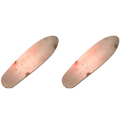 SAROAD Ahorn-Mini-Cruiser-Skateboard-Deck, Fischbrett, vier Räder, Einzelwippe, 7-lagig, DIY-Skate-Board, 61 cm, 2 Stück von SAROAD