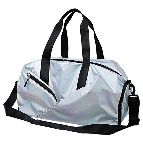 SAROAD Damen Sport Tasche Mode Reisen Yoga GepäCk Tasche Nass und Trocken Separation Herren Einzel Schulter Diagonal Tasche Silber von SAROAD