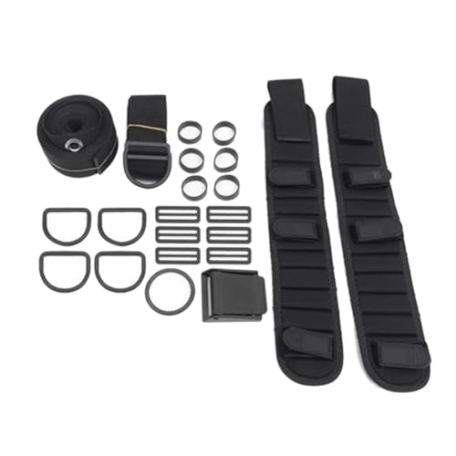 SAROAD Scuba Diving Backplate DIR Harness BCD Holder Crotch Strap Set Weight Belt Dive Replacement Replacement Parts Black von SAROAD