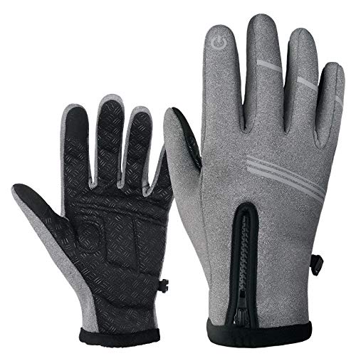 SAROAD Winter Fahrradhandschuhe Thermal Warm Winddichte Fahrradhandschuhe Vollfingerpresse Bildschirmhandschuhe für Sport Ski M. von SAROAD