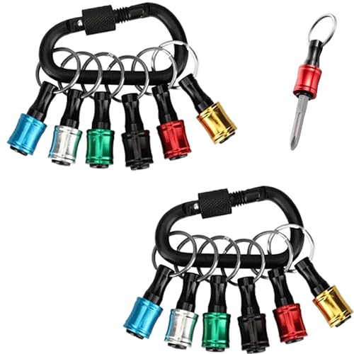 1/4 Hexagonal Screwdriver Head Bracket Hiking Buckle, Carabiner Set 1/4 Hexagonal Handle Drill Bit Storage Post, Hex Bit Holder Carabiner (12PCS) von SARUEL