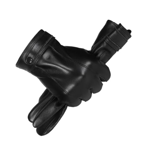 SAUTRV Warme Handschuhe für Herren, Plüsch und dicker Bildschirm, für Outdoor, Radfahren, winddicht und rutschfest, im Winter, Damen-Fäustlinge (Schwarz, M) von SAUTRV