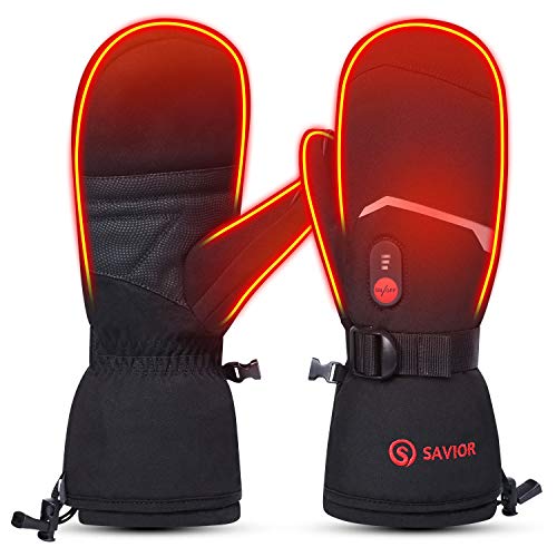 SAVIOR HEAT Beheizte Handschuhe Fäustlinge Männer Frauen, Elektrisch wiederaufladbare Batterie Ski Schnee Handschuhe, Warme Handschuhe für Winter Motorrad Snowboard Wandern Radfahren Wandern Laufen SAVIOR HEAT Beheizte Handschuhe Fäustlinge Männer Frauen, Elektrisch wiederaufladbare Batterie Ski Schnee Handschuhe, Warme Handschuhe für Winter Motorrad Snowboard Wandern Radfahren Wandern Laufen von SAVIOR HEAT
