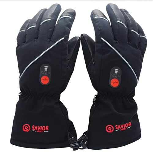 SAVIOR HEAT Beheizte Fäustlinge Männer Frauen, Elektrisch wiederaufladbare Batterie Ski Schnee Handschuhe, Warme Handschuhe für Winter Motorrad Snowboard Wandern Radfahren Laufen SAVIOR HEAT Beheizte Fäustlinge Männer Frauen, Elektrisch wiederaufladbare Batterie Ski Schnee Handschuhe, Warme Handschuhe für Winter Motorrad Snowboard Wandern Radfahren Laufen von SAVIOR HEAT