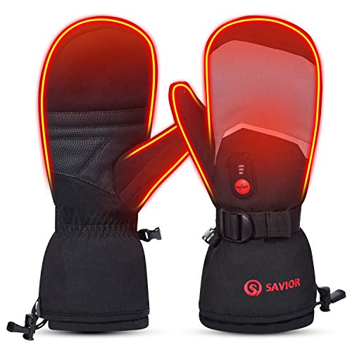 SAVIOR HEAT Beheizte Handschuhe Fäustlinge Männer Frauen, Elektrisch wiederaufladbare Batterie Ski Schnee Handschuhe, Warme Handschuhe für Winter Motorrad Snowboard Wandern Radfahren Wandern Laufen SAVIOR HEAT Beheizte Handschuhe Fäustlinge Männer Frauen, Elektrisch wiederaufladbare Batterie Ski Schnee Handschuhe, Warme Handschuhe für Winter Motorrad Snowboard Wandern Radfahren Wandern Laufen von SAVIOR HEAT