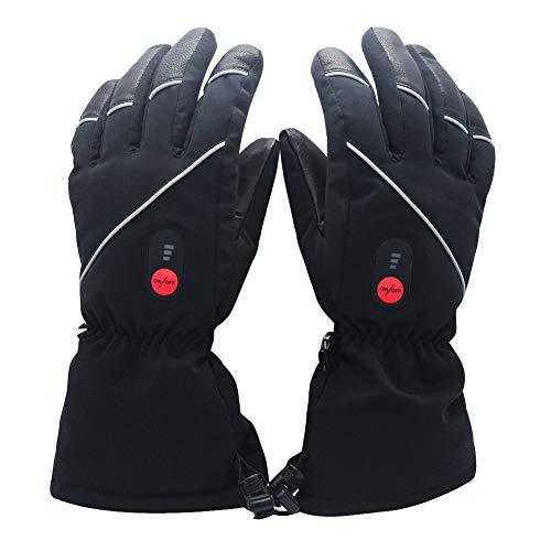 SAVIOR HEAT Beheizte Handschuhe für Herren und Damen, Palm Lederhandschuhe für Winterski und Eislaufen, Arthritis Handschuhe 7.4V 2200 Mah Elektrische wiederaufladbare Batterien Handschuhe von SAVIOR HEAT