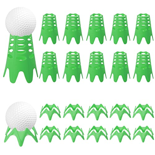 20 Stück Golf-Tees, Kunststoff-Golf-Simulator-Tees, Übungs-Trainings-Golfmatten-Tees für Sportliebhaber zu Hause (10 Groß und 10 Klein, Grün) von SAVITA