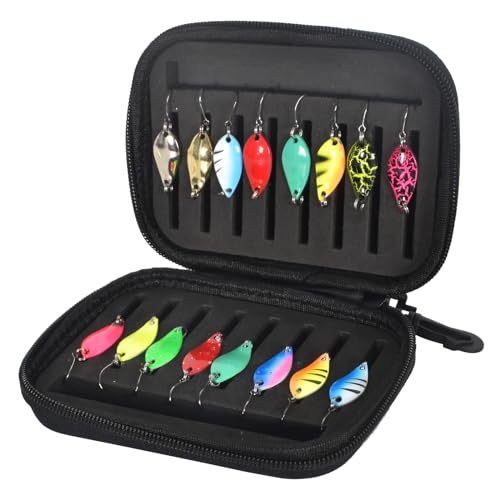 Forellen Spoon Set 16 Stück Kunstköder Spinner Blinker Set Forellenköder Spoons Set 2.5g/3.5g/5g Angelzubehör mit Aufbewahrungsbox für Forelle Barsch Hecht Zander Forellen Spoon Set 16 Stück Kunstköder Spinner Blinker Set Forellenköder Spoons Set 2.5g/3.5g/5g Angelzubehör mit Aufbewahrungsbox für Forelle Barsch Hecht Zander von SAVOSWEET