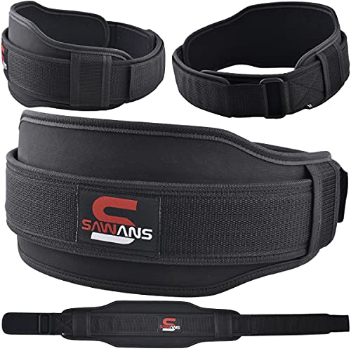 Gewichthebergürtel für Fitnessstudio, Fitness, Training, doppelte Stärke, Neopren, 14 cm, Bodybuilding, Workout-Gürtel, für Männer und Frauen, Unterstützung für Powerlifting, Kreuzheben (XL, schwarz) von SAWANS