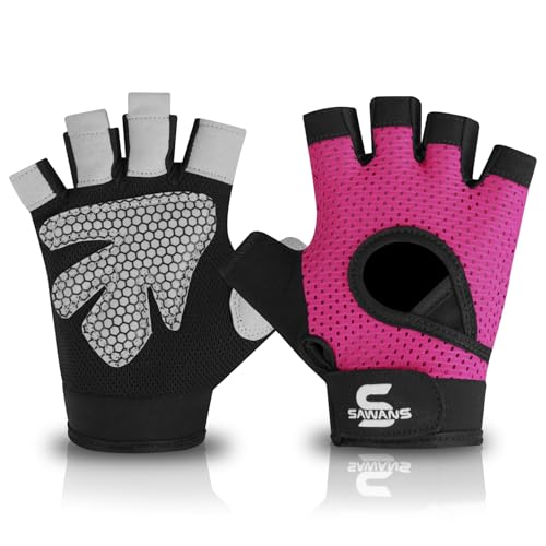 SAWANS Fitness-Handschuhe für Damen und Herren, Gewichtheberhandschuhe, atmungsaktiv, Training, rutschfester Griff, Silikon, Handflächenschutz, Übung, eng anliegende Passform, hängende Klimmzüge, SAWANS Fitness-Handschuhe für Damen und Herren, Gewichtheberhandschuhe, atmungsaktiv, Training, rutschfester Griff, Silikon, Handflächenschutz, Übung, eng anliegende Passform, hängende Klimmzüge, von SAWANS