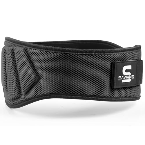 SAWANS Gewichthebergürtel Herren Damen Lifting Belt Kampfsport Fitness-Gürtel für Bodybuilding zughilfen krafttraining Powerlifting Gym Weightlifting Belt Train Gewichthebergürtel Damen (Schwarz, L) von SAWANS