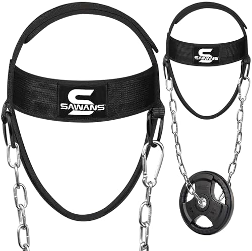 SAWANS Nackentrainer Neck Harness für Kraftsport Nackenstrecker Gewichthebergürtel Kopftrainer Männer Hals Rückenschmerzen Verstellbares Kopfgeschirr Fitness, Bodybuilding, Krafttraining (Schwarz) SAWANS Nackentrainer Neck Harness für Kraftsport Nackenstrecker Gewichthebergürtel Kopftrainer Männer Hals Rückenschmerzen Verstellbares Kopfgeschirr Fitness, Bodybuilding, Krafttraining (Schwarz) von SAWANS