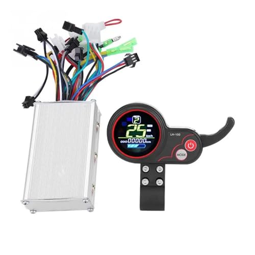 SAWIKI Elektrische Fahrradsteuerung 24V 36V 48V 60V 250W/350W Fahrrad-Roller-Controller LCD-Display Bürstenloses Panel mit Schaltschalter E-Bike Bedienfeld für Elektroroller(48V) von SAWIKI