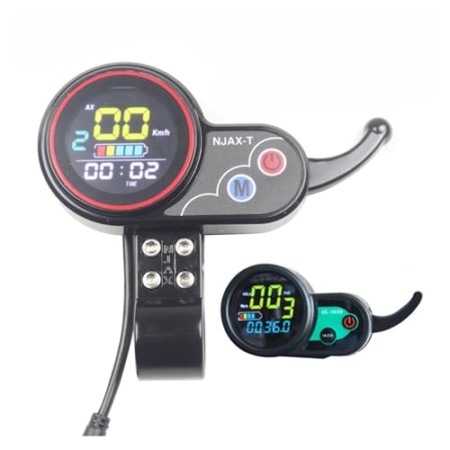 SAWIKI Elektroroller-LCD-Messgerät, Leistungs- und Geschwindigkeitsanzeigeschalter, for Kugoo, for M4 Pro FLJ T113 Janobike, for ZERO, 10 x E-Bike-Universalzubehör Bedienfeld für Elektroroller(NJAX-T) von SAWIKI