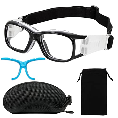 SAWUTPV Fußball Basketball Brille für Outdoor Anti-Beschlag Schutzbrille Sportbrillen mit Einstellbarer Größe, (black) von SAWUTPV