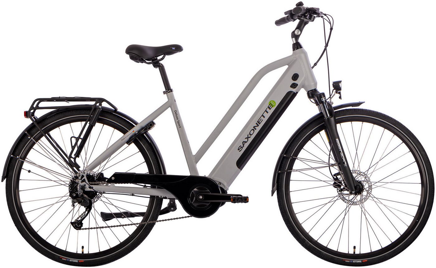 SAXONETTE E-Bike Cityrad Deluxe Sport Lady, 9 Gang Shimano Alivio Schaltwerk, Kettenschaltung, Mittelmotor, 418 Wh, Pedelec, Elektrofahrrad für Damen u. Herren SAXONETTE E-Bike Cityrad Deluxe Sport Lady, 9 Gang Shimano Alivio Schaltwerk, Kettenschaltung, Mittelmotor, 418 Wh, Pedelec, Elektrofahrrad für Damen u. Herren von SAXONETTE