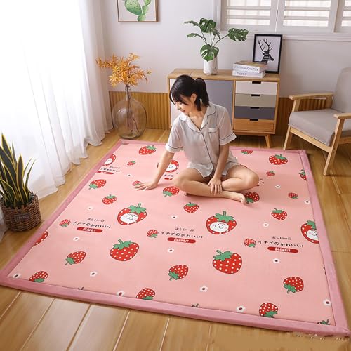 SAYEYBU Baby-Spielmatte FüR Den Boden, Weicher Korallensamt-Kinderzimmerteppich, ExtragroßE, rutschfeste Krabbelmatte, Yogamatte FüR Das Wohnzimmer,02,200 * 200CM von SAYEYBU