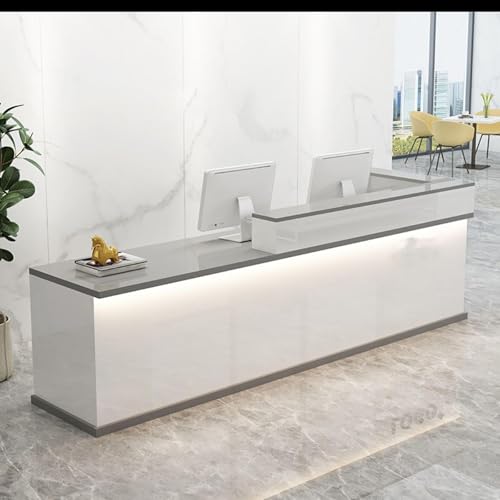 SAYEYBU BüRo-Empfangstresen, Offener Empfangstresen, Empfangstresen, Mit Led-Leuchten Und AbschließBaren Schubladen, GroßEr Kassentisch FüR Den Einzelhandel,09,160x60x100cm von SAYEYBU