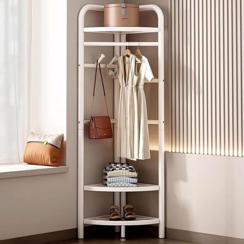 SAYEYBU Eckgarderobe, Freistehende KleiderstäNder Aus Kohlenstoffstahl, KleiderstäNder FüR Den Eingangsbereich Mit Stauraum, FüR Schal, Tasche, Kleidung, MüTze,Weiß SAYEYBU Eckgarderobe, Freistehende KleiderstäNder Aus Kohlenstoffstahl, KleiderstäNder FüR Den Eingangsbereich Mit Stauraum, FüR Schal, Tasche, Kleidung, MüTze,Weiß von SAYEYBU