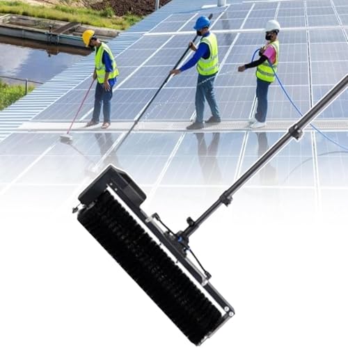 SAYEYBU Elektrische Reinigungsmaschine FüR Solar-Photovoltaik Module, 60 cm WassersprüH büRste, Teleskopstange/Nylon-RollbüRste, HandgefüHrtes Reinigungswerkzeug,Schwarz,3.5m von SAYEYBU