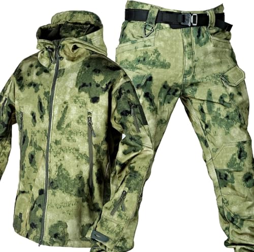 SAYEYBU Taktische Jacke Und Hose FüR Herren, MilitäR, Jagd, ACU-Uniform, 2-Teiliger Bekleidungsanzug,Camuflaje01,S von SAYEYBU