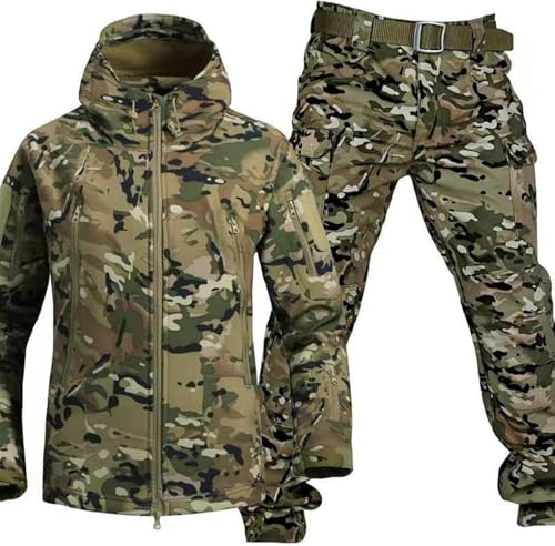 SAYEYBU Taktische Jacke Und Hose FüR Herren, MilitäR, Jagd, ACU-Uniform, 2-Teiliger Bekleidungsanzug,Camuflaje02,XXL von SAYEYBU