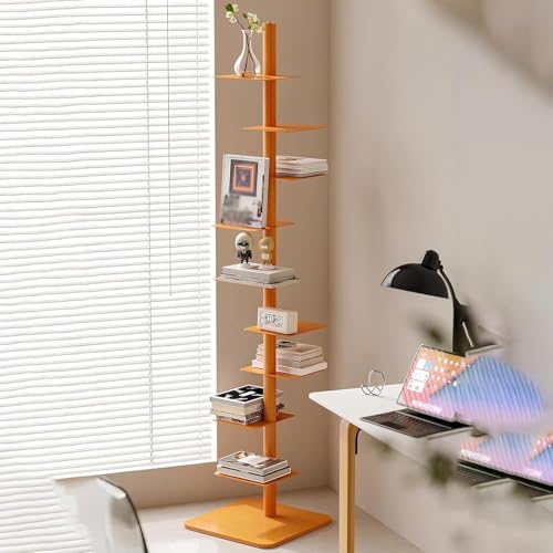 SAYEYBU Unsichtbares BüCherregal, 9-Stufiger BüCherturm Mit Vertikalem RüCken, Mehrzweck-Eck büCherregal, Robuste Buchorganisatoren Aus Metall, BüCherstäNder,Orange SAYEYBU Unsichtbares BüCherregal, 9-Stufiger BüCherturm Mit Vertikalem RüCken, Mehrzweck-Eck büCherregal, Robuste Buchorganisatoren Aus Metall, BüCherstäNder,Orange von SAYEYBU
