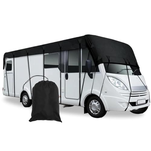 SAYEYBU Wohnmobil-Abdeckung, wasserdichte Wohnmobil-Abdeckung Aus 210d Oxford-Stoff, Wind-, Regen- Und Schneesicheres Wohnmobil, Abdeckungen Wohnwagen-Abdeckung,Schwarz,950 * 330cm von SAYEYBU