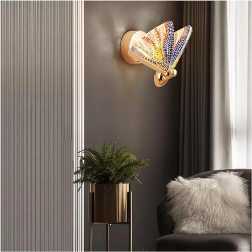 SAyfur Wandlampe, Butterfly Gold Lights Wandlampen - Moderne minimalistische Luxustreppe Nachttisch Schlafzimmer Hintergrund Gangbeleuchtung Dekoration dimmbare Wandleuchten Full of Stars von SAyfur